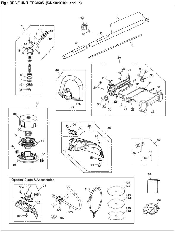 RedMax TR2350S Brushcutter Drive Unit (SN 90200101 and up) Engine Unit